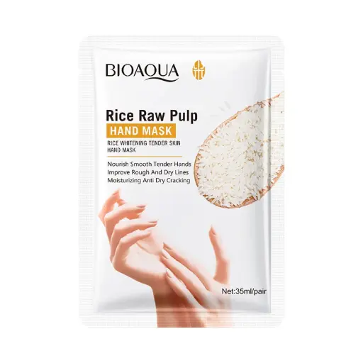 [6942017823224] BIOAQUA Rice Puree Whitening and Skin Tendering Hand Mask Pair