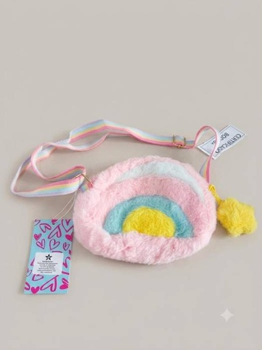 [6965143023528] BOLSO PELUCHE DISEÑO ARCOIRIS